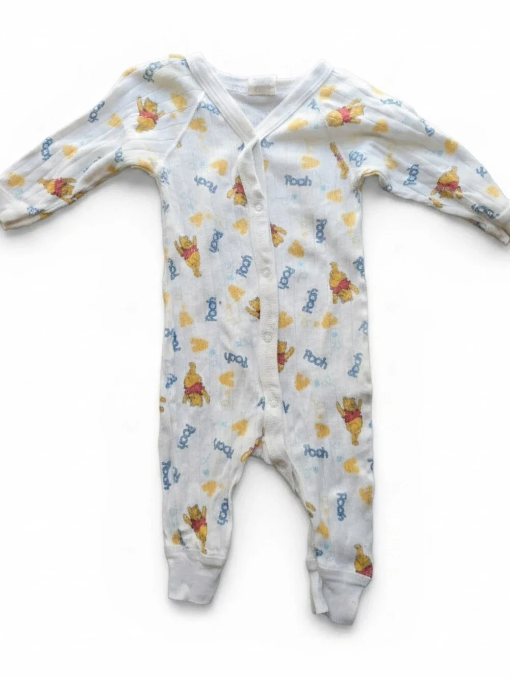 Vintage 90s Disney Classic Winnie the Pooh All-Over Print Footless Sleeper - No